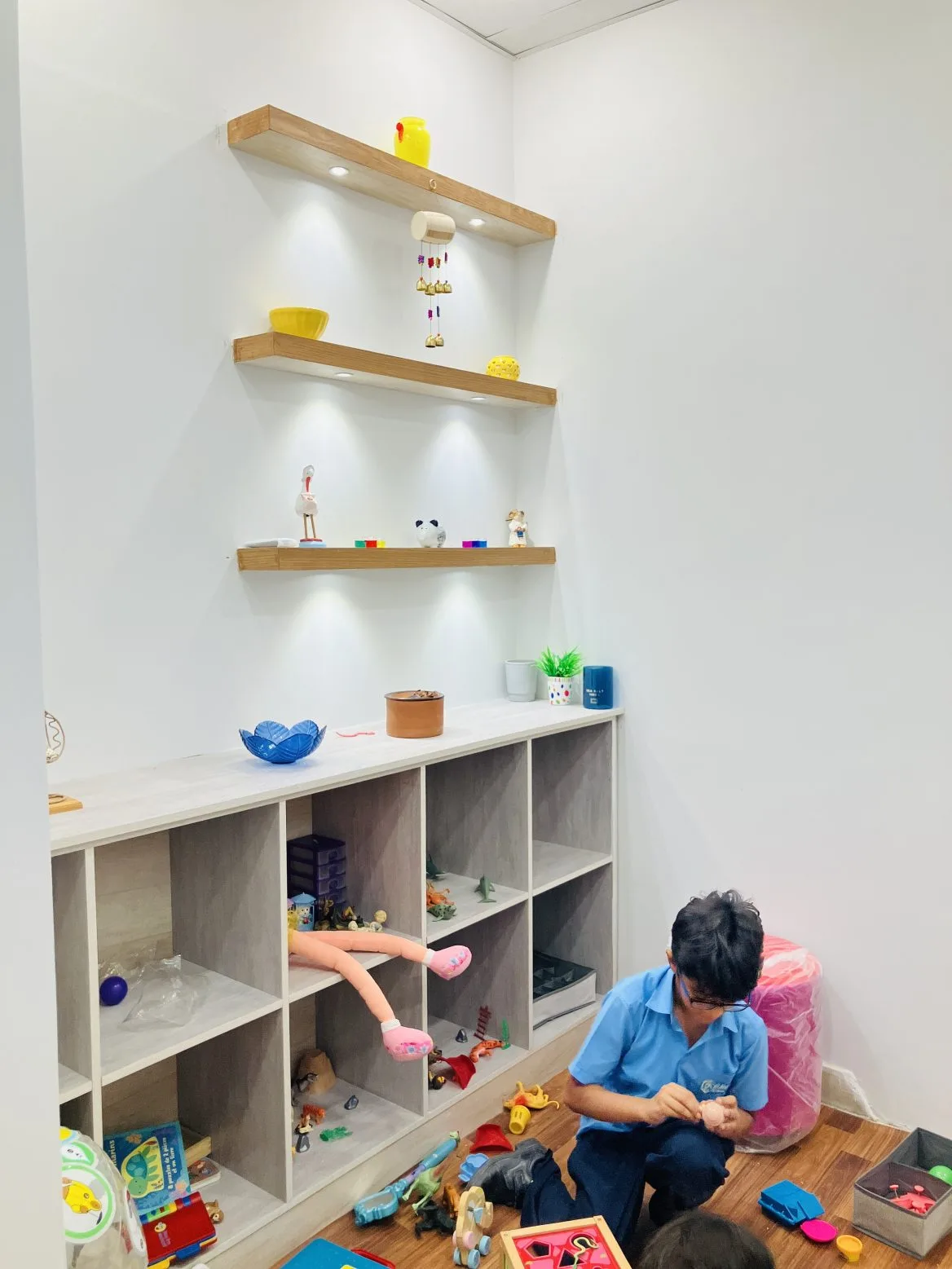 Child playing in Remedial classes room